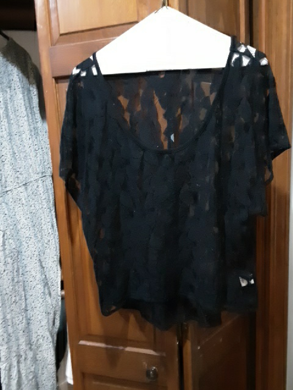 Women's Black Sheer Scoop Neck Top XL From Target  No Brand